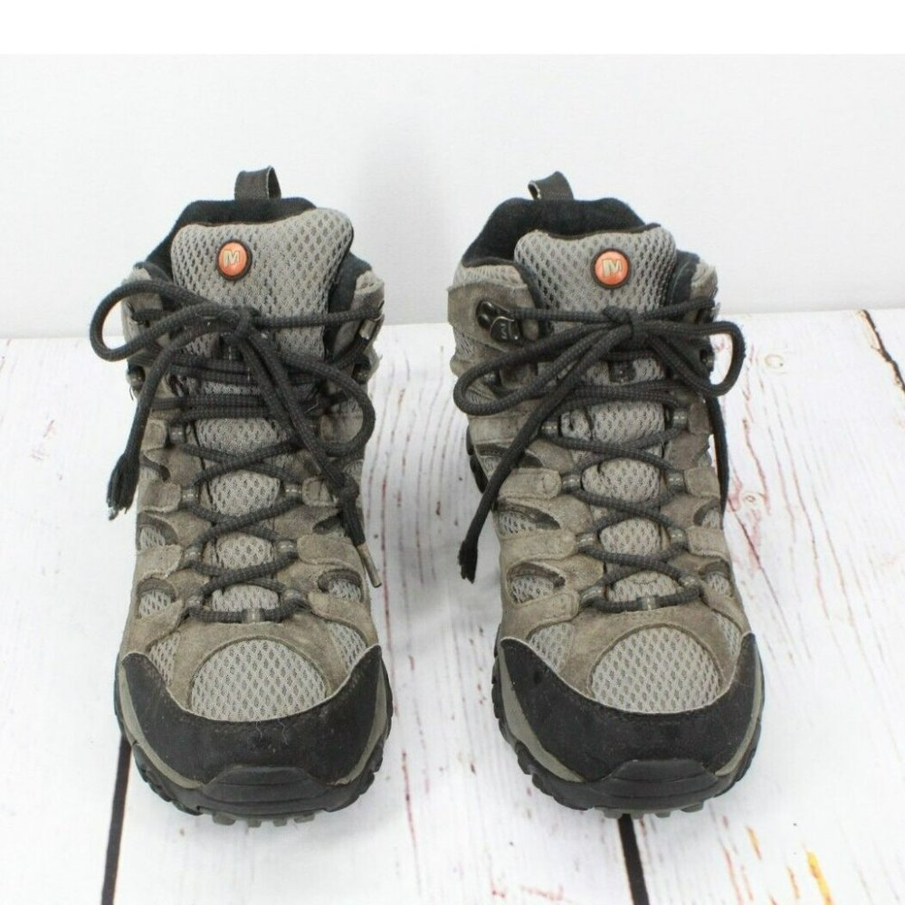 Merrell Beluga Gray Suede & Mesh Waterproof Vibram Sole Hiking Boots Size 7 - Picture 5 of 9